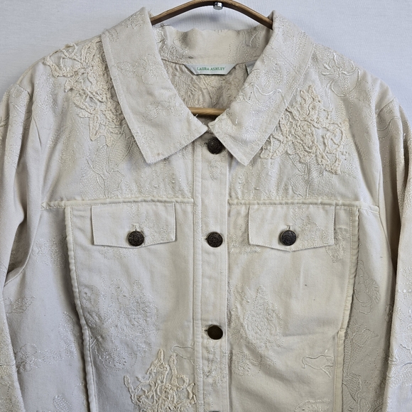 Laura Ashley Embroidered Cotton Jean Jacket - Picture 2 of 16